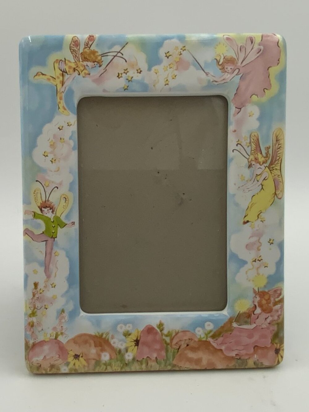Vintage Terragraphics Fairies and Mushrooms Ceramic Picture Frame Liz Shepherd